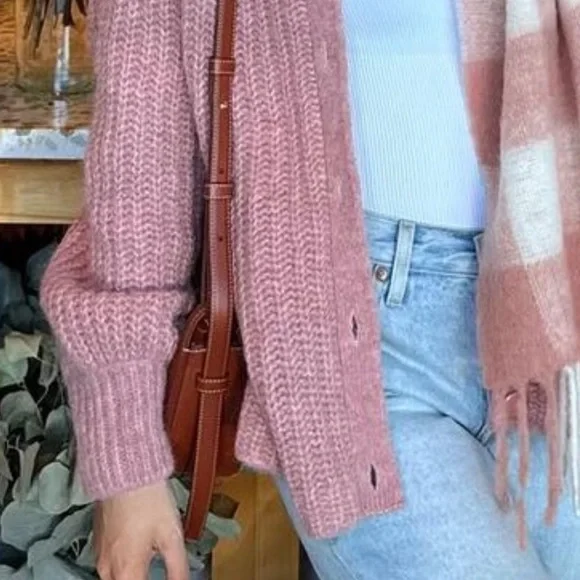 Sezane Pink Women's Cardigan Sweater - Picture 6 of 15